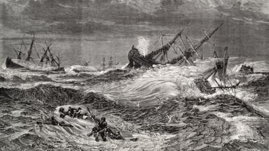 An illustration of ships caught up in the Great Storm of 1703 (Credit: Alan King/Alamy)